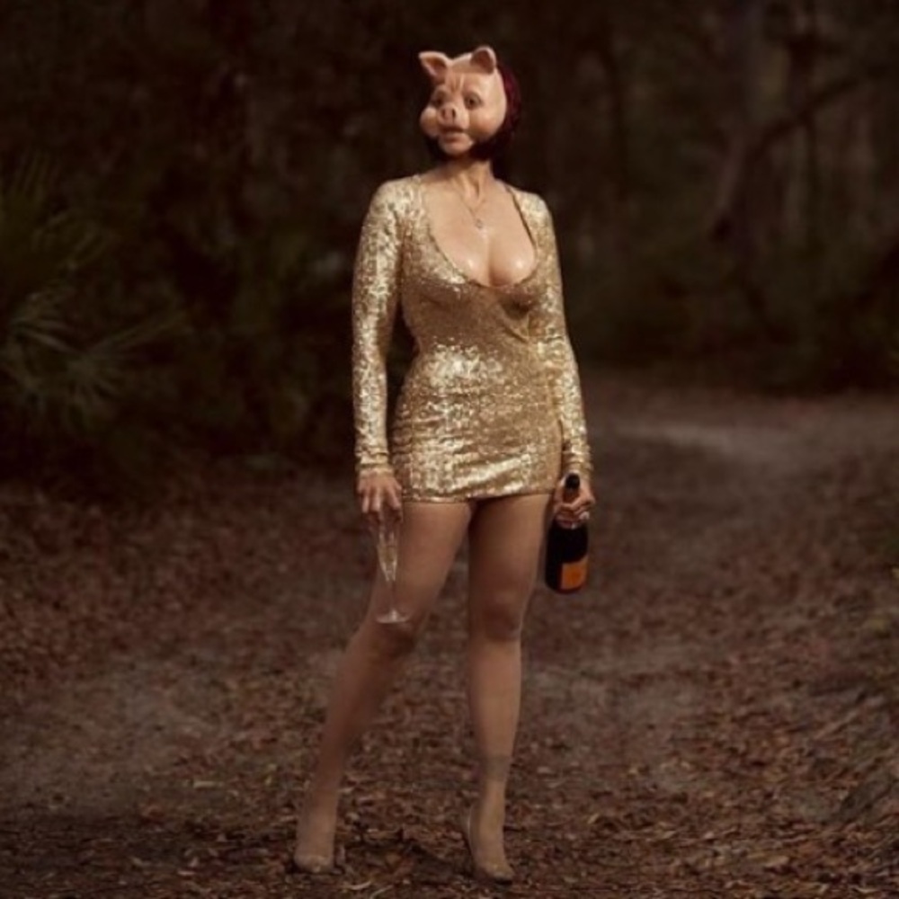 Gold Sequin Long Sleeve Dress handmade